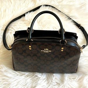 COACH Medium Size Signature Logo Brown crossbody bag